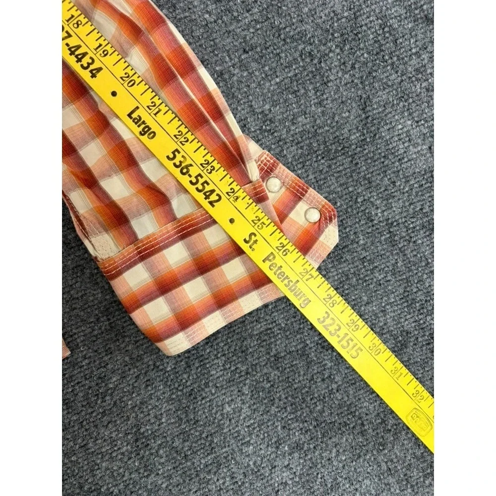 True Religion Button up Shirt Mens Multicolor‎ Plaid Pearl Snap Pockets Size L